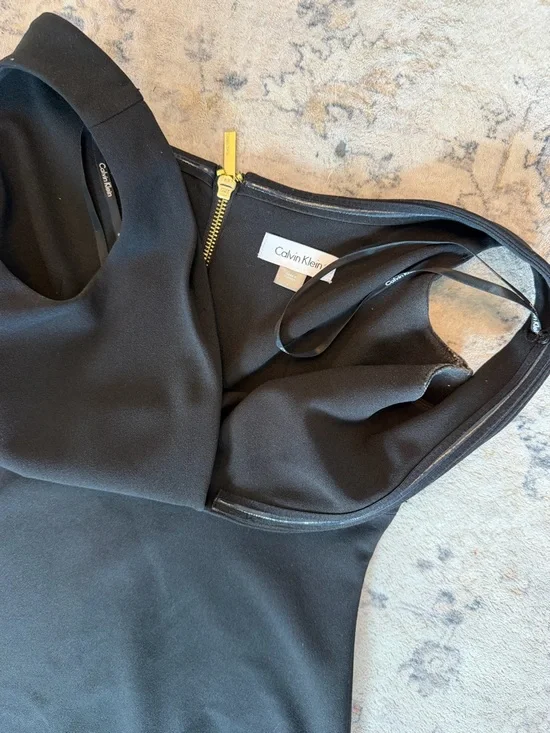 Calvin Klein Off-Shoulder Black Sheath Dress - Picture 7 of 7